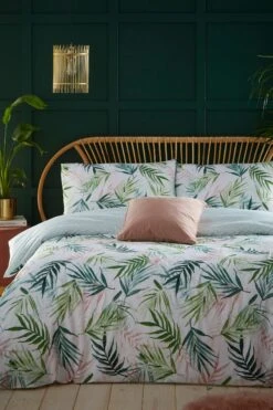Furn. Bali Palm Reversible Jungle Botanic Duvet Cover And Pillowcase Set