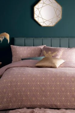 Furn. Bee Deco Geometric Reversible Duvet Cover And Pillowcase Set