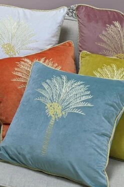 Furn. Desert Palm Embroidered Polyester Filled Cushion