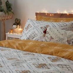 Furn. Riva Atlas Ochre Brushed Cotton Duvet Cover And Pillowcase Set -Furn Store 30710715 alt01