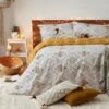 Furn. Riva Atlas Ochre Brushed Cotton Duvet Cover And Pillowcase Set
