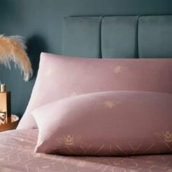 Furn. Pink And Gold Bee Deco Reversible Duvet Cover And Pillowcase Set -Furn Store 30719329 alt03