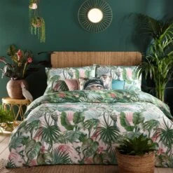 Furn. Amazonia Jade Floral Reversible Duvet Cover And Pillowcase Set -Furn Store 30746973 alt02