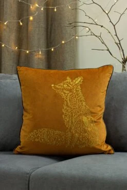 Furn. Forest Fauna Embroidered Polyester Filled Cushion