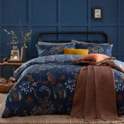 Furn. Forest Fauna Navy Duvet Cover & Pillowcase Set -Furn Store 30824062