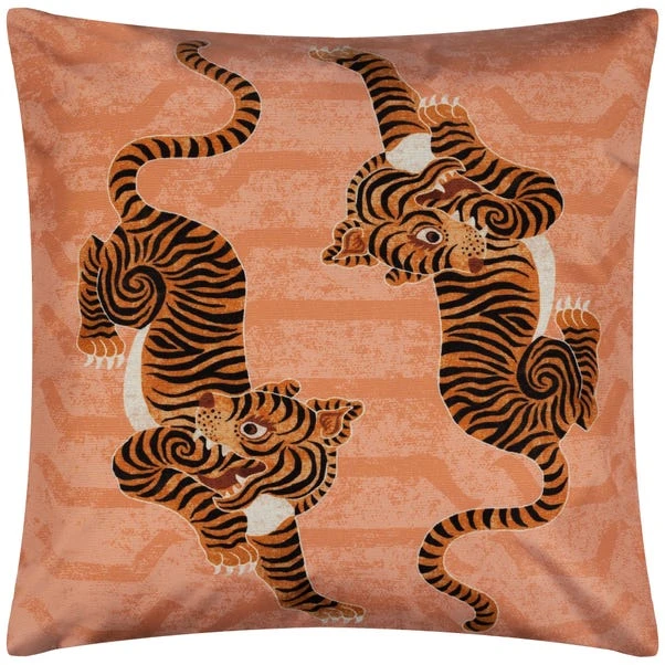 Furn. Tibetan Tiger Outdoor Cushion 2 Furn. Tibetan Tiger Outdoor Cushion - Image 2