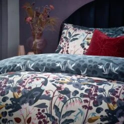Furn. Midnight Panther Duvet Cover And Pillowcase Set Dusky Blue 6 Furn. Midnight Panther Duvet Cover And Pillowcase Set Dusky Blue -Furn Store 30876813 alt02