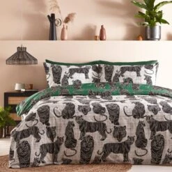 Furn. Wildcat Duvet Cover And Pillowcase Set Jungle Green 37 Furn. Wildcat Duvet Cover And Pillowcase Set Jungle Green -Furn Store 30877033 alt02