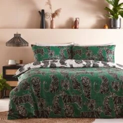 Furn. Wildcat Duvet Cover And Pillowcase Set Jungle Green 25 Furn. Wildcat Duvet Cover And Pillowcase Set Jungle Green -Furn Store 30877035