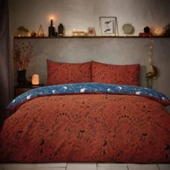 Furn. Witchy Vibes Duvet Cover And Pillowcase Set Rust -Furn Store 30877042