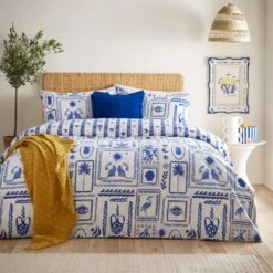 Furn. Frieze Blue Duvet Cover And Pillowcase Set -Furn Store 30912159