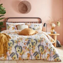 Furn. Huerta Orange Duvet Cover And Pillowcase Set -Furn Store 30912170
