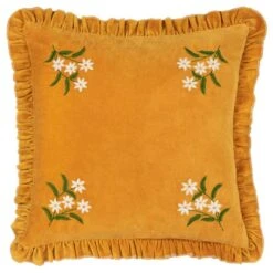 Furn. Daisy Frill Cotton Square Cushion