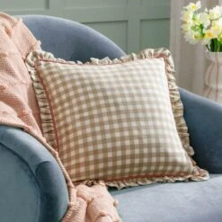 Furn. Maude Gingham Cotton Square Cushion 33 Furn. Maude Gingham Cotton Square Cushion -Furn Store 30918630