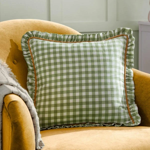 Furn. Maude Gingham Cotton Square Cushion 1 Furn. Maude Gingham Cotton Square Cushion