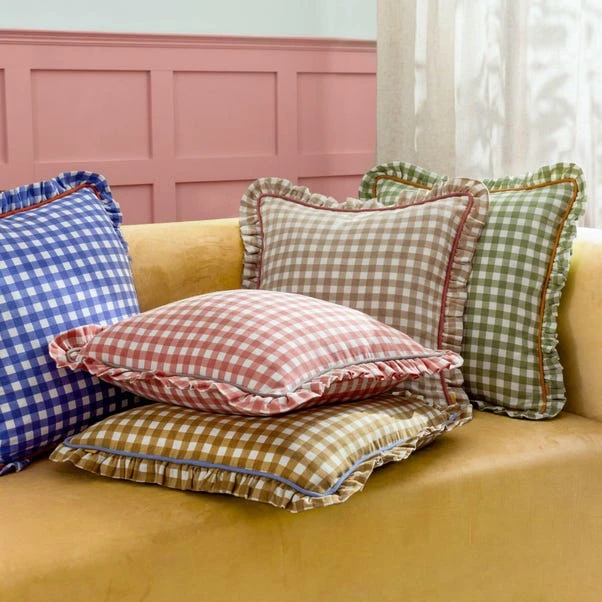 Furn. Maude Gingham Cotton Square Cushion 6 Furn. Maude Gingham Cotton Square Cushion - Image 6