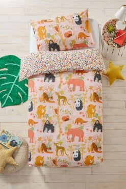 Furn. Endangered Safari Animal Kids Cotton Duvet Cover And Pillowcase Set