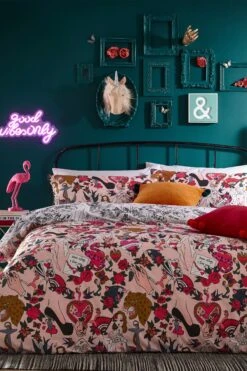 Furn. Inked Tattoo Inspired Reversible Duvet Cover And Pillowcase Set