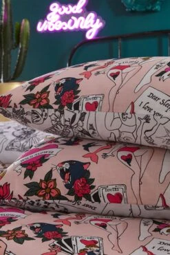 Furn. Inked Tattoo Inspired Reversible Duvet Cover And Pillowcase Set -Furn Store D14028s3