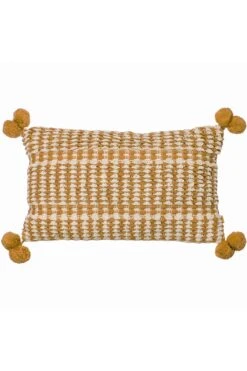 Furn. Ayaan Woven Loop Tufted Cotton Double Pom Pom Cushion