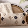 Furn. Benji Tasselled Jacquard Diamond Tufted Cotton Cushion