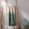 Furn Mizu Dip Dye Cotton Slub Fringed Throw