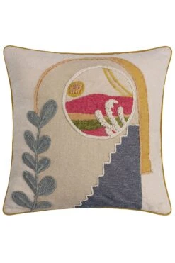 Furn. Chamae Chevron Floral Tasselled Cushion -Furn Store D95630s5