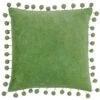 Furn. Dora Cotton Velvet Pom-Pom Trim Cushion