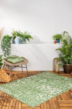Furn. Forage Garden Botanical Washable Outdoor/Indoor Rug