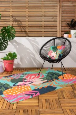 Furn. Coralina Exotic Floral Washable Outdoor/Indoor Rug