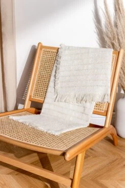 Furn Hazie Linear Woven Fringed Throw