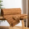 Furn. Hazie Linear Woven Fringed Throw