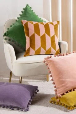 Furn. Kalho Geometric Cotton Velvet Cushion