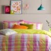 Furn. Neola Geometric Neon Reversible Duvet Cover And Pillowcase Set