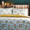 Furn. Blue Twelve Days Of Christmas Festive Reversible Duvet Cover And Pillowcase Set