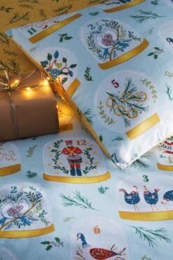 Furn. Blue Twelve Days Of Christmas Festive Reversible Duvet Cover And Pillowcase Set -Furn Store M71933s3