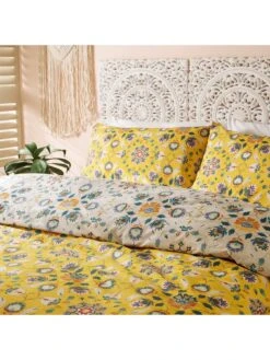 Furn Folk Flora Duvet Cover Set - Ochre -Furn Store RG9AW SQ4 0000001323 OCHRE SLd1