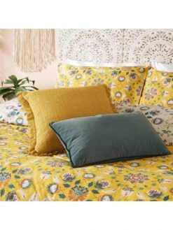 Furn Folk Flora Duvet Cover Set - Ochre -Furn Store RG9AW SQ5 0000001323 OCHRE SLd2