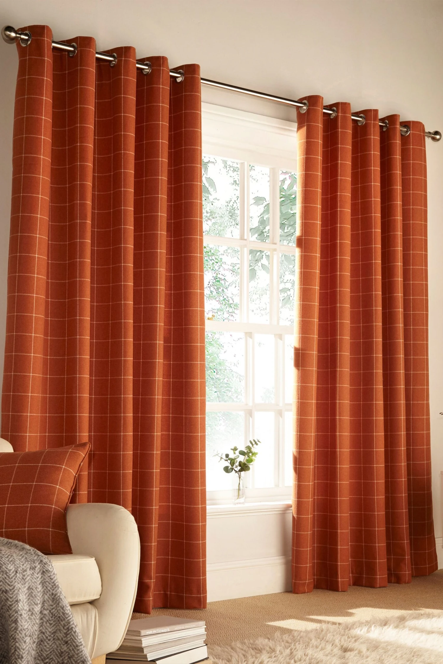 Furn Ellis Windowpane Check Eyelet Curtains Eyelet Curtains 1 Furn Ellis Windowpane Check Eyelet Curtains Eyelet Curtains