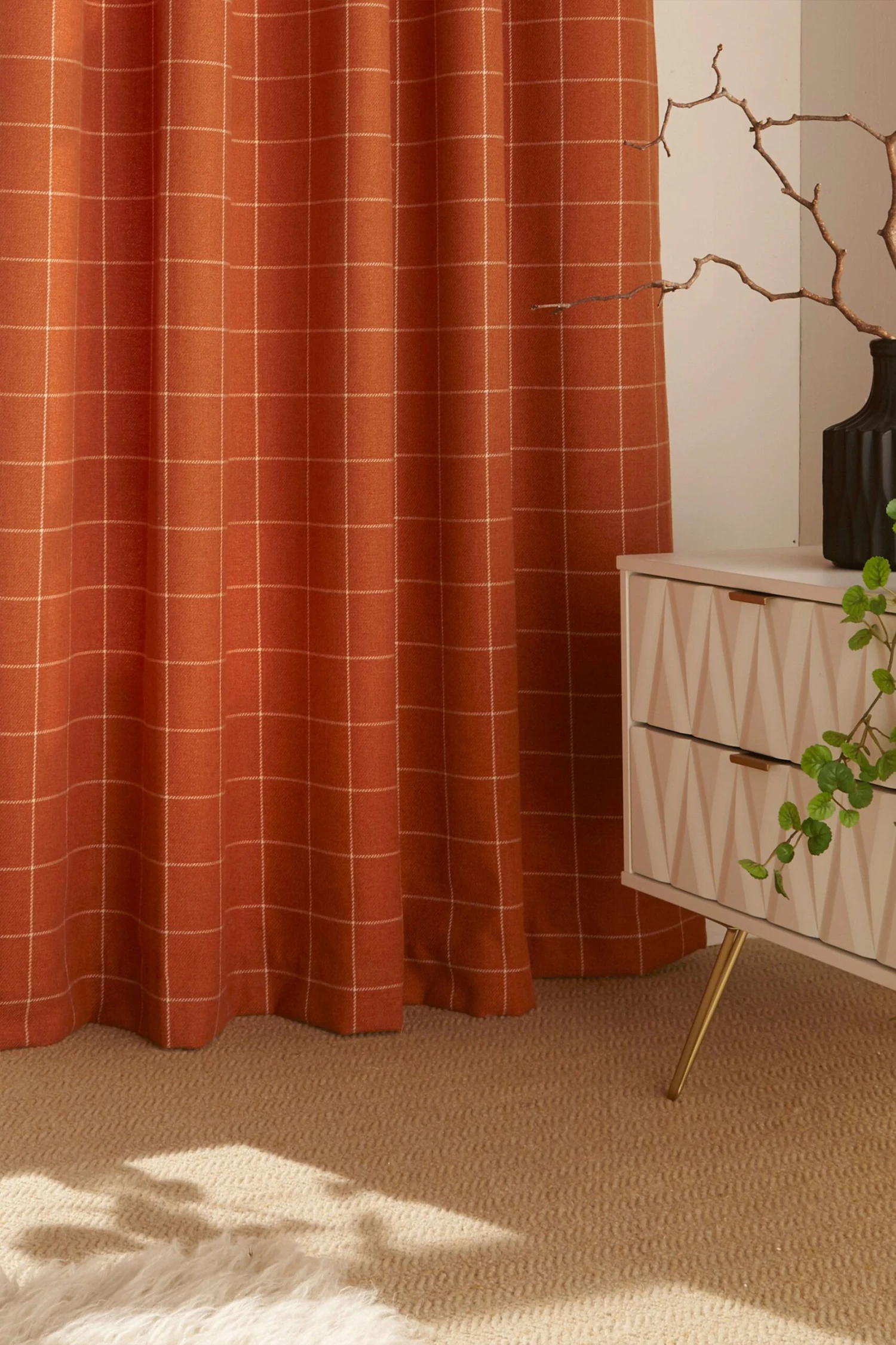 Furn Ellis Windowpane Check Eyelet Curtains Eyelet Curtains 3 Furn Ellis Windowpane Check Eyelet Curtains Eyelet Curtains - Image 3
