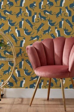 Furn Geo Cat Printed Wallpaper