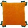 Furn. Hoola Cotton Velvet Pom Pom Cushion