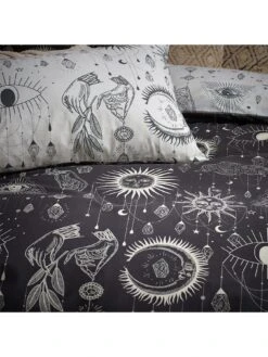 Furn Halloween Constellations Duvet Cover Set - Monochrome -Furn Store V97ZM SQ3 0000000004 BLACK SLd