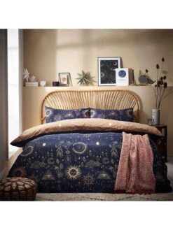 Furn Halloween Constellations Duvet Cover Set - Gold/Navy