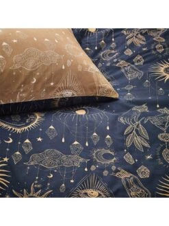 Furn Halloween Constellations Duvet Cover Set - Gold/Navy -Furn Store V97ZP SQ3 0000000048 NAVY SLd