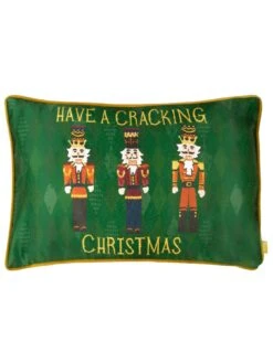 Furn Nutcracker Cracking Christmas Cushion