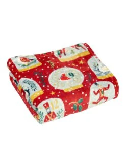 Furn Christmas Red Throw