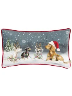 Furn Christmas Dogs Cushion