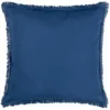 Furn. Blue Fringe Indoor Cushion (L)59cm X (W)59cm