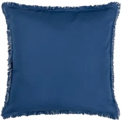Furn. Blue Fringe Indoor Cushion (L)59cm X (W)59cm
